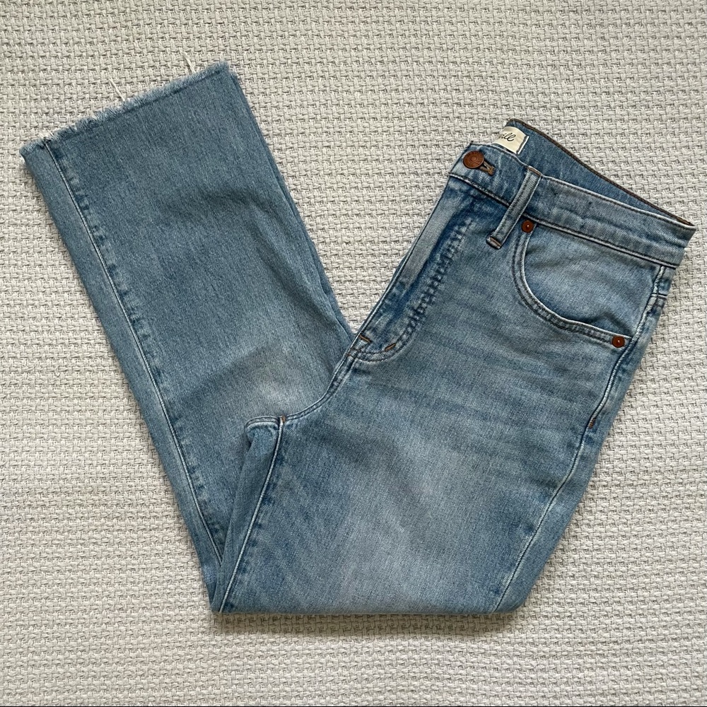 Madewell Slim Demi Boot Jean Light Wash Raw Hem 27